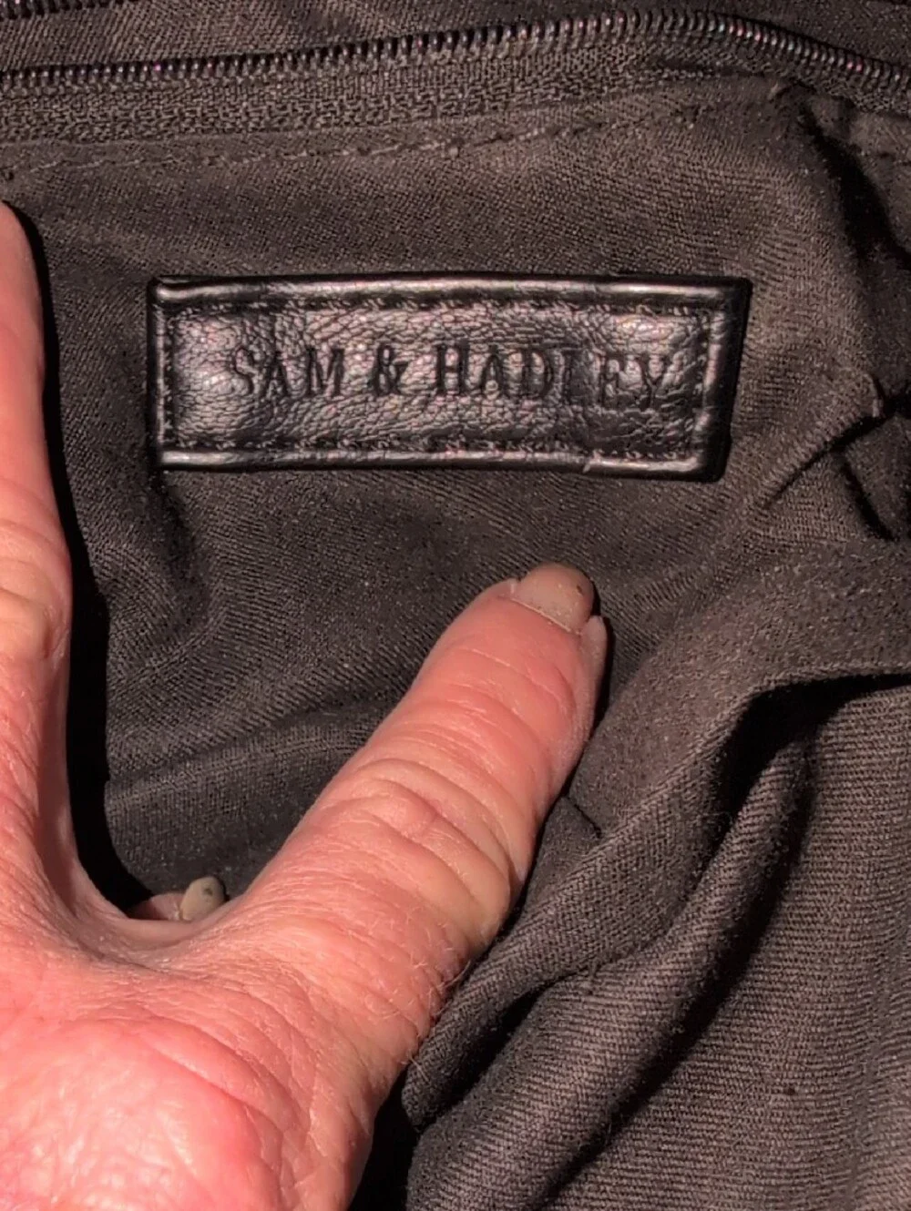 Sam Hadley Black Shoulder Bag with Silver Hardware